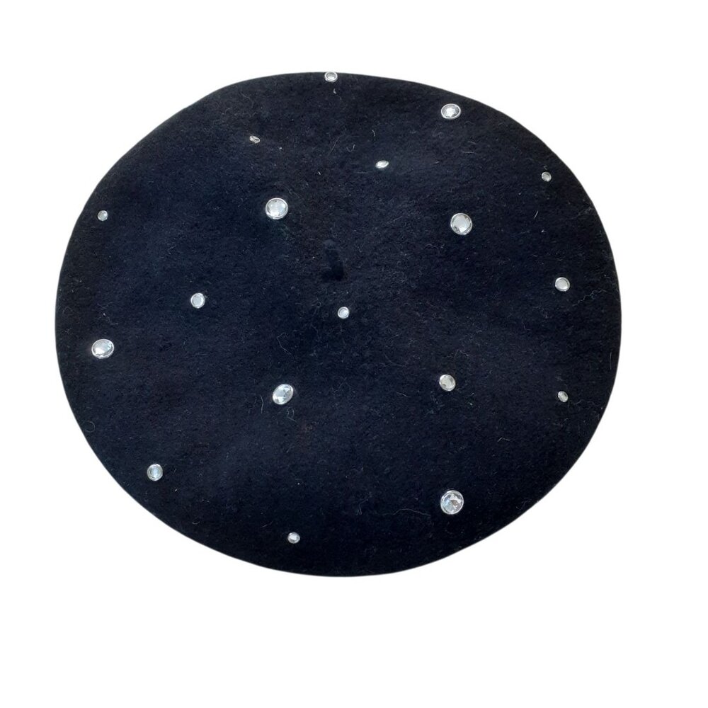 Scala Pronto Womens Felt Hat One Size Black Jeweled Wool Hat